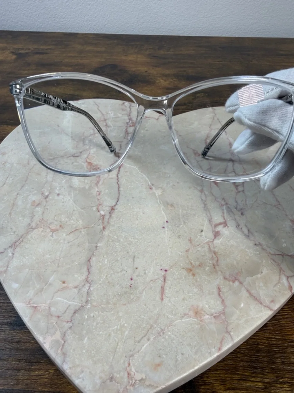 Clear Transparent Cat-Eye Glasses & Prescription Lenses Cyl 1.5